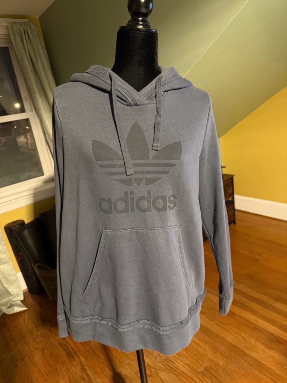 adidas Gray Trefoil Pullover Hoodie